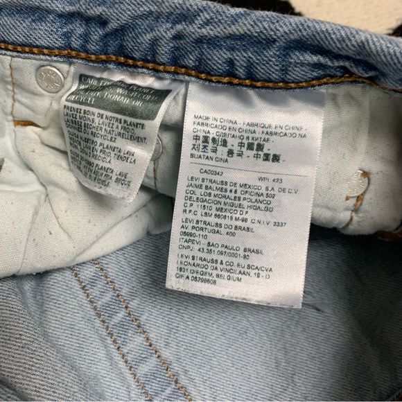 Levi's 501 CT Custom Tapered Button Fly Jeans Blue Patched Embroidered Knee 29 - Picture 10 of 11